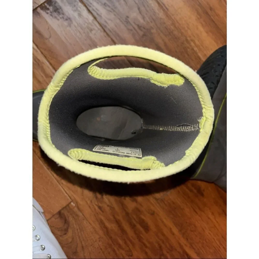 Bogs Gray Rain Boots with Lime Trim